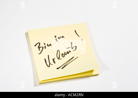 yellow sticky note with text Stock Photo
