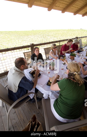 Outdoor deck at Eberle Winery in Paso Robles, California Stock Photo