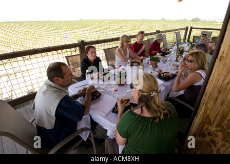 Outdoor deck at Eberle Winery in Paso Robles, California Stock Photo