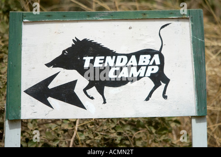 Tendaba Camp river side sign The Gambia Stock Photo