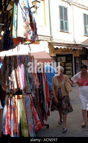 The streets and cafes of Alassio on the Italian Riviera. Stock Photo