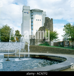 Castle square and BT building Swansea Wales Stock Photo