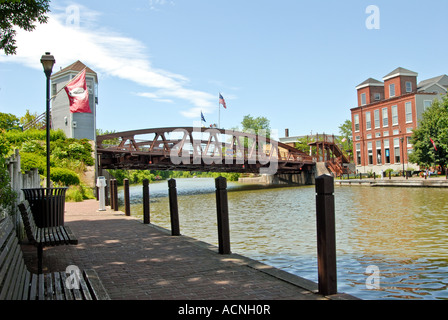 Erie Canal, Fairport NY USA Stock Photo