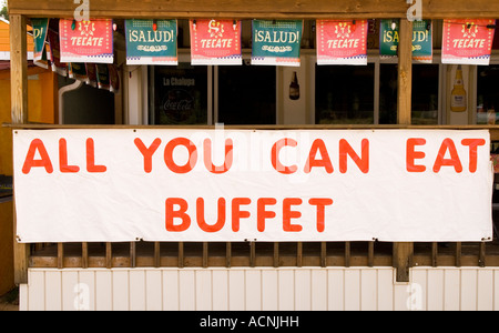 All You Can Eat Mexican Buffet Sign, Diet and Nutrition Concept Stock Photo