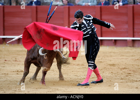 Bullfighter Morante de la Puebla lights a cigar before the bullfight at