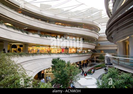 Kanyon, the futuristic shopping centre in Istanbul, Turkey. The curving shops and walkways have an strong organic design. Stock Photo