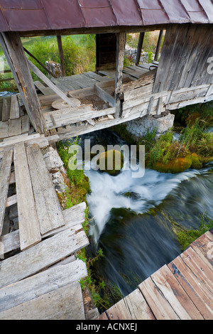Gacka river source, remains of old mill Croatia, Europe, 'Tonkovic vrilo' Stock Photo