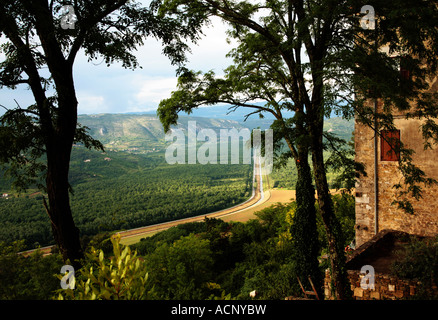 View of Mirna valley from Motovun Istria Croatia Stock Photo
