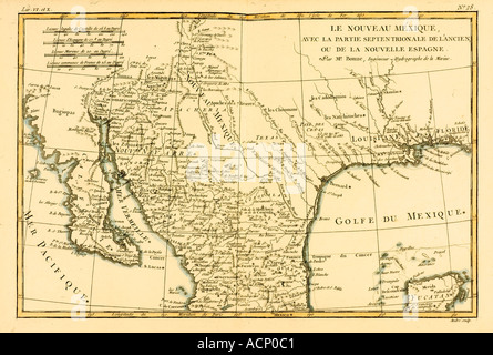 Map of New Mexico circa 1760 Stock Photo