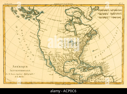 Map of North America circa 1760 Stock Photo