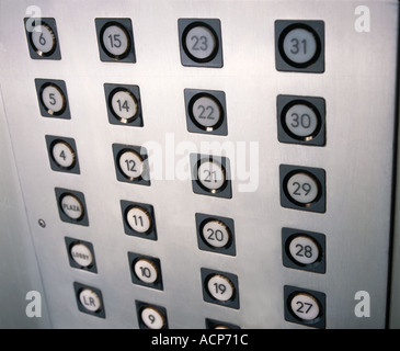 elevator, lift buttons Stock Photo