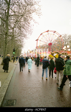 A funfair on The Mall on new years eve 1999 Stock Photo