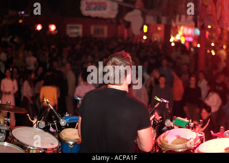 Bongo Player in a Nightclub Stock Photo