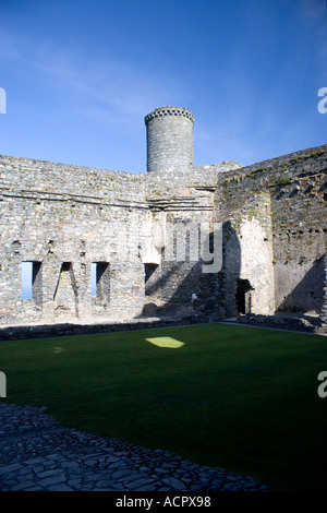 Inside Harlech castle North Wales Stock Photo