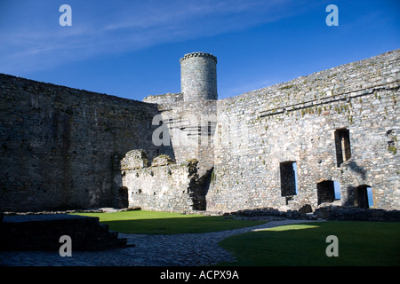 Inside Harlech castle North Wales Stock Photo