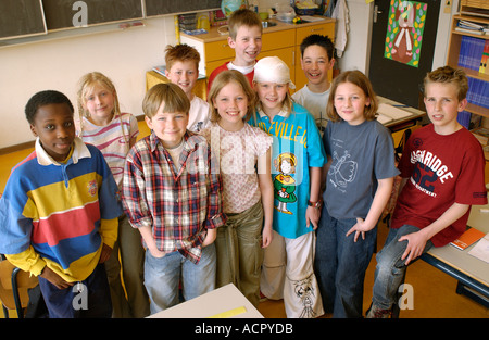 Group of students in elementary school Stock Photo