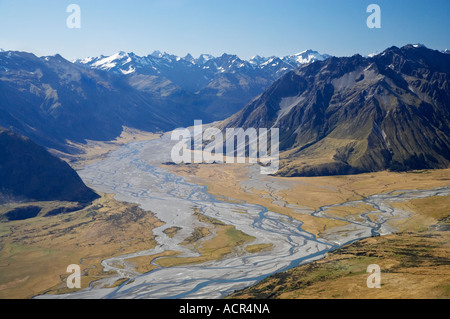 Hopkins River left and Dobson River right South Island New Zealand ...