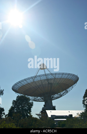 the huge satellite dish that is the receiver for parkes radio telescope Stock Photo