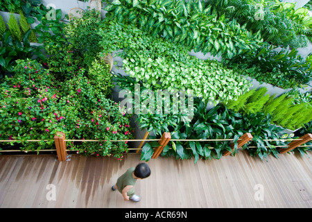 Korean Boy Running IIAC Stargarden inside ICN Incheon International Airport AREX Airport Train Station Building Seoul Korea Stock Photo