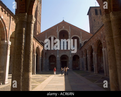 Milan Italy Basilica Sant Ambrogio Saint Ambrose church Stock Photo