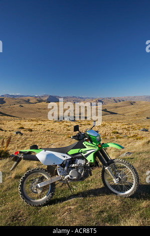 Dirt Bike Carrick Range Central Otago South Island New Zealand Stock Photo