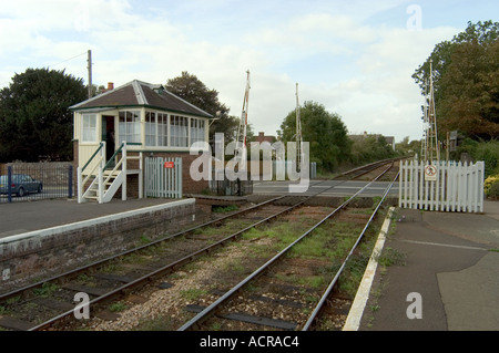 Level crossing at Topsham rail station Stock Photo