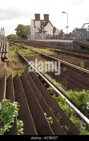 through level crossing to railway station at Topsham Stock Photo