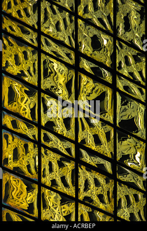 Abstract pattern of reflections in glass clad skyscraper New York USA Stock Photo