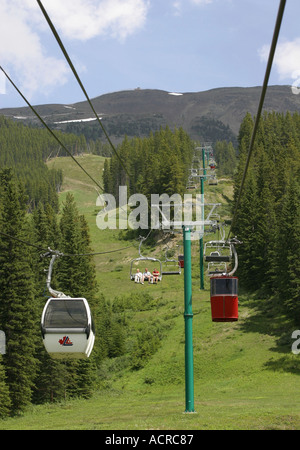 Gondola and Chair Lift to Lake Louise Ski Area on Mount Whitehorn Alberta Canada Stock Photo