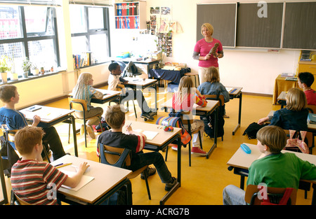 Students in classroom of primary school Stock Photo