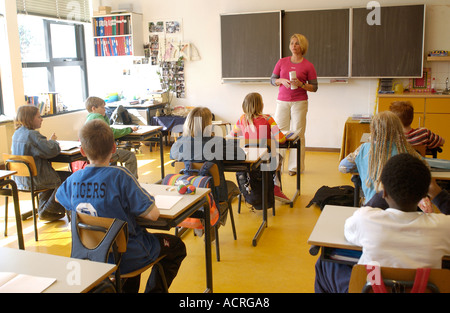 Students in classroom of primary school Stock Photo