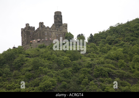 Burg Maus (Mouse Castle), Wellmich, Romantic Rhine, Rhine, Germany Stock Photo