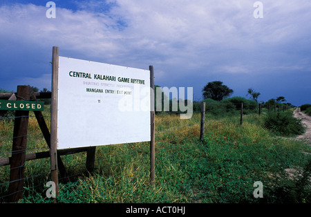 Buffalo fence on border of Central Kalahari Game Reserve Botswana Central Kalahari Game Reserve Botswana Stock Photo