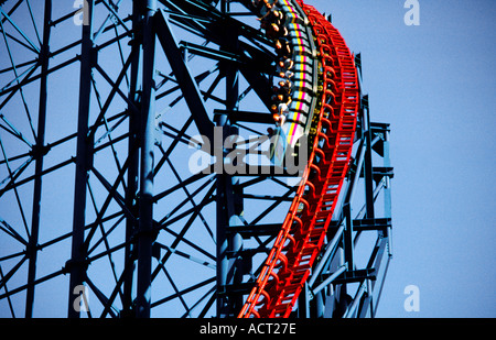 Switchback rollercoaster big dipper ride at Blackpool Pleasure