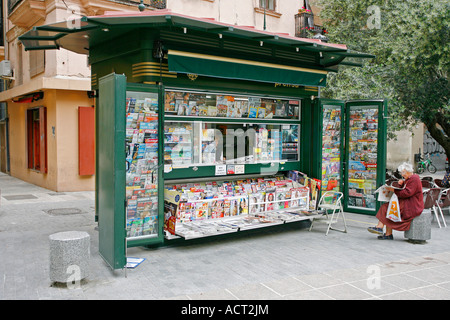 Newspaper kiosk Valencia Spain Europe Stock Photo