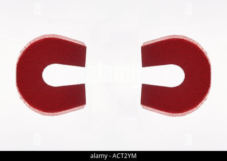 Two Red Magnets Stock Photo