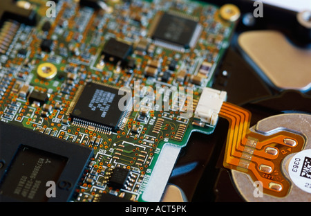 Close up of a integrated circuit board showing micro electronic components South Africa Stock Photo
