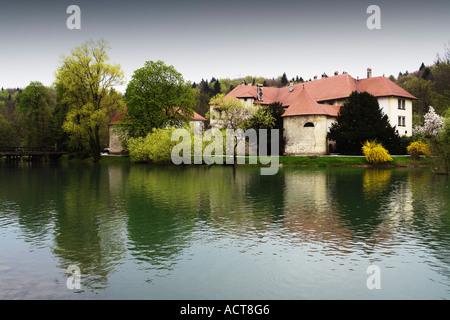 Otocec Castle on the isle of Krka River near Novo Mesto Slovenia Stock Photo