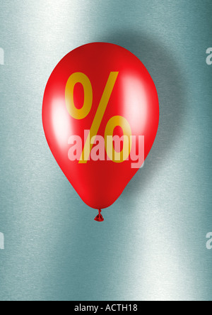 balloon witz percentage logo Ballon mit Prozentzeichen Stock Photo