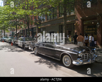 Chapel Street, New Haven, Connecticut, USA, 1950s makeover for new Indiana Jones movie Kingdom of the Crystal Skull Stock Photo