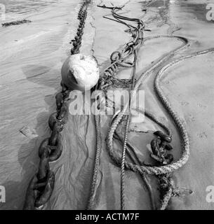 Old chains on the harbour in Newquay CORNWALL South-West England, UK Stock Photo