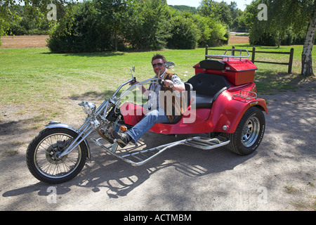 A three-wheel motorcycle. Stock Photo