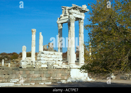 Turkey Pergamon Bergama temple of the emperor Trajan Stock Photo
