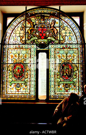Stained glass window inside the House of Assembly chamber in the New ...