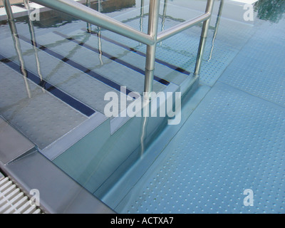 Refurbished poolside of the Hampstead Lido London UK Stock Photo