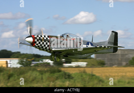 Commonwealth Aircraft Corp CA-18 Mk22 Mustang (North American) P-51D taking-off at Breighton Airfield Stock Photo