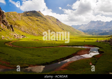 Beautiful landscape of the Pyrenees the mountain range that separates Spain and France Stock Photo