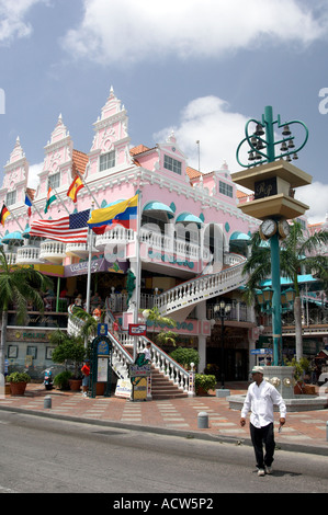 Dutch architecture in the Netherland Antilles colony in Oranjestad Aruba Stock Photo