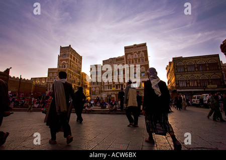 The entrance of Bab Al Yemen into the old city of Sanaa Yemen Stock Photo