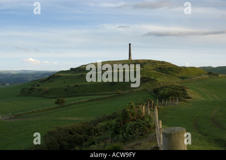 Pen Dinas iron age hill fort Aberystwyth with monument to the Duke of Wellington Stock Photo